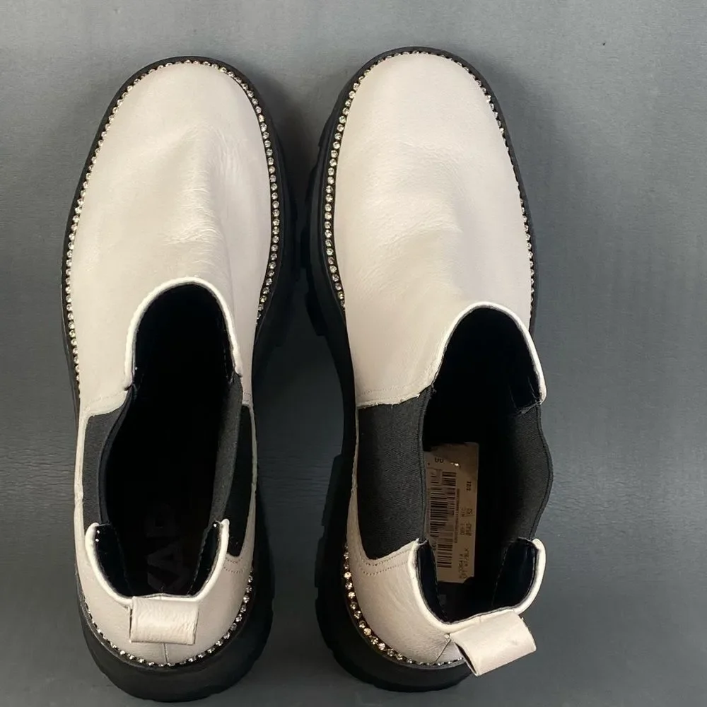 Karl Lagerfeld Paris Women's Classic Mayde Leather Lug-Sole Ankle Boot size  9.5 - Picture 9 of 11